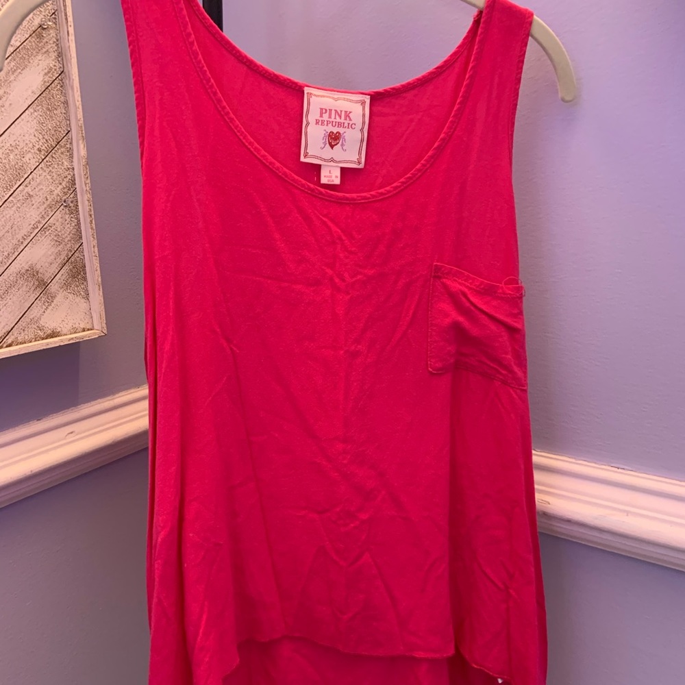Pink Tank Top with Pocket
